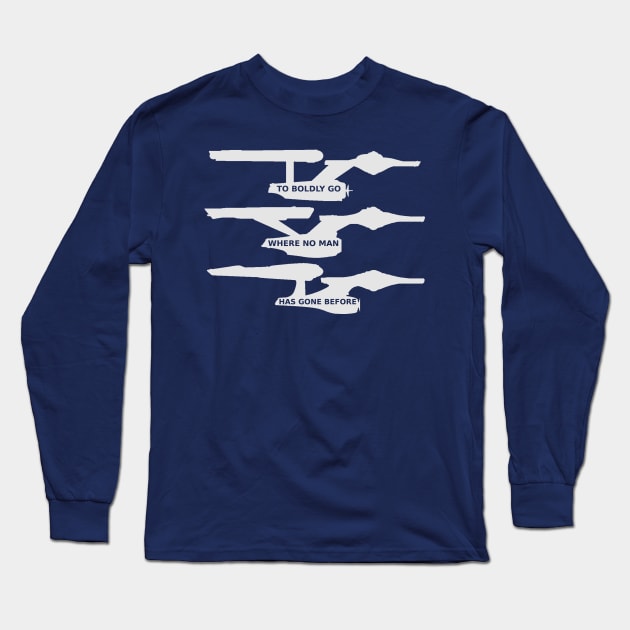 Star Ship Enterprise "To Bodly Go" Long Sleeve T-Shirt by benhonda2